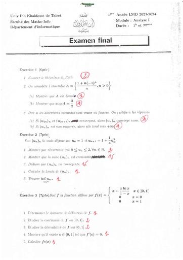 Examen4 Corrigé Analyse 1 MI 2024 1 BY TEHUA