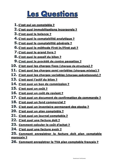 Questions+ reponses en comptabilité