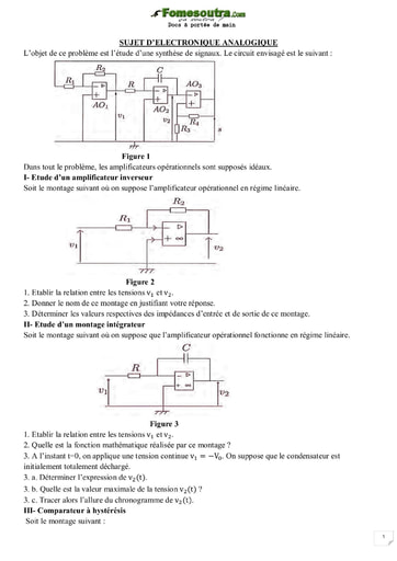 Electronique analogique BTS blanc 2017 - Filières Maintenance des Systèmes de Production