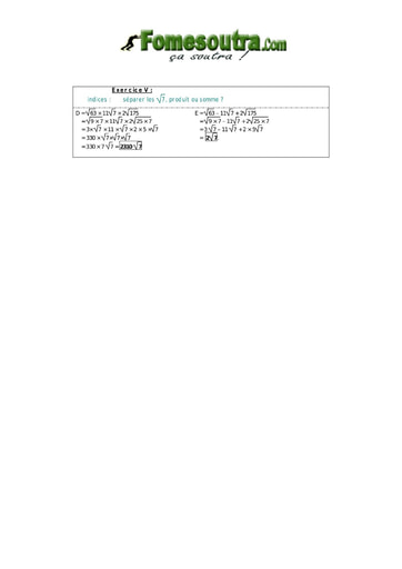 Corrigé TP5 de Racine carrée maths BEPC