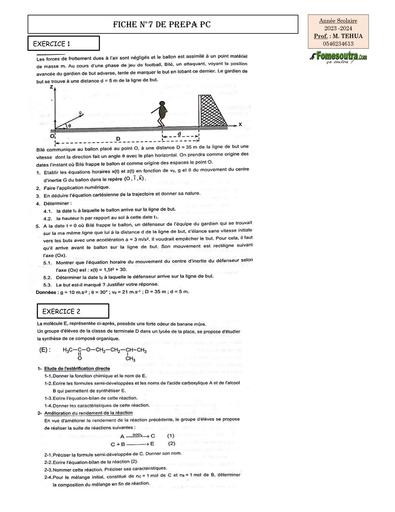 PREPA bac 2024  PC fiche 7 by Tehua