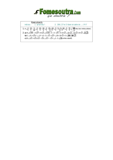 Corrigé TP2 de Racine carrée maths BEPC