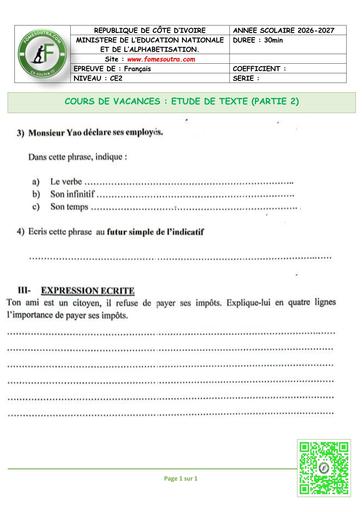FICHE 3 Français CE2 Etude de texte PARTIE 2 by TEHUA