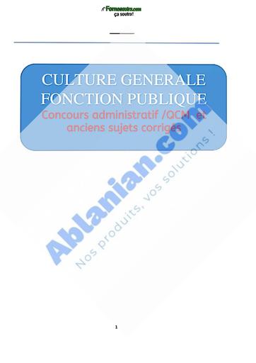 FP Culture generale FONCTION PUBLIQUE by TEHUA