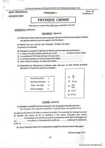 BEPC BLANC REGIONAL MARS 2025 DREN ABIDJAN 1 PC SUJET BY TEHUA