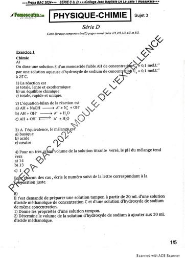 PREPA SUJET BAC 2024 PC SERIE D by Tehua