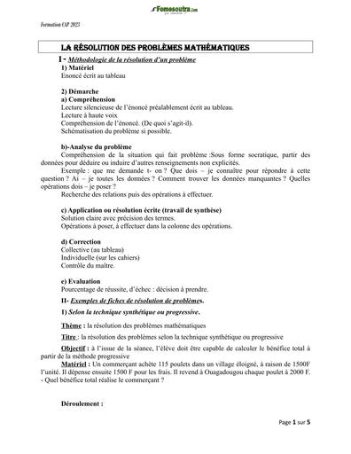FORMATION CAP 2023 Résolution problème MATHS BY TEHUA