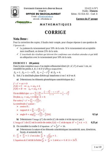 CORRIGÉ BAC 2024 S1 S2 S3 MATHS SÉNÉGAL by Tehua