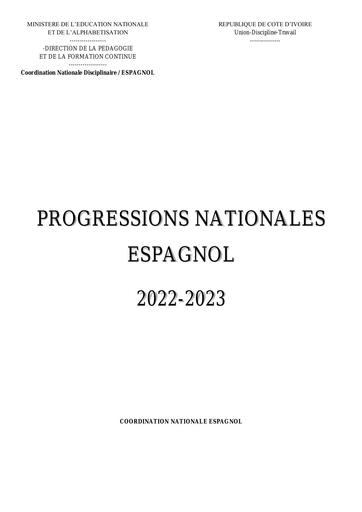 ESPAGNOL progressions 2022 2023