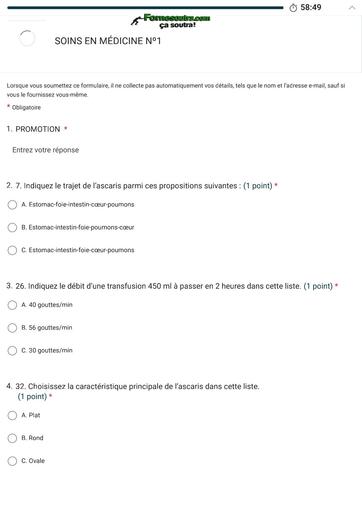 Infas AS P7 ÉVALUATION SOINS EN MÉDICINE By TEHUA
