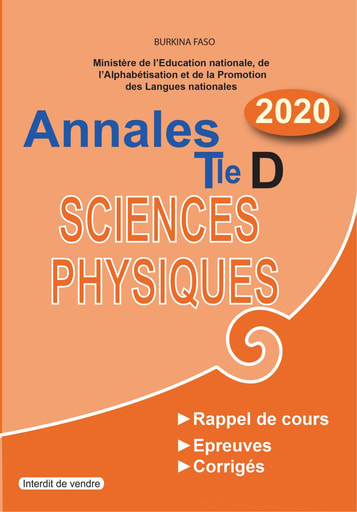 Annales de Sciences Physiques niveau Terminale D