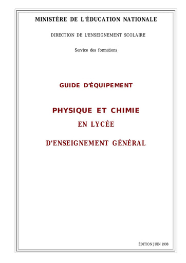 Guide Physique-Chimie en Lycée d'Enseignement Général