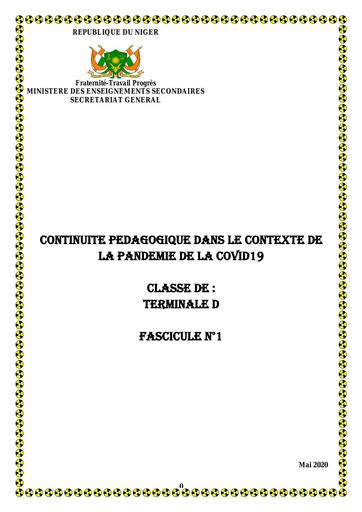 Fascicule maths, pc et svt Tle D