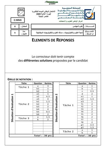 BAC 2009 SI normale STM Corrige BY TEHUA