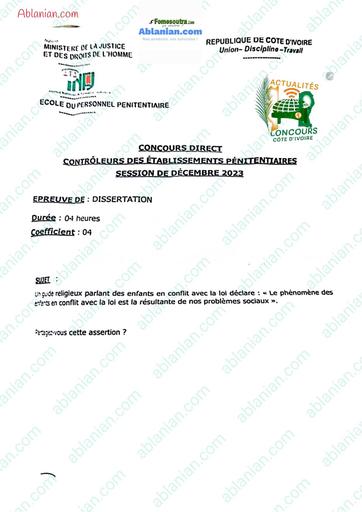 INFJ 2023 DISSERTATION controleur des etablissements penitentiaires BY TEHUA