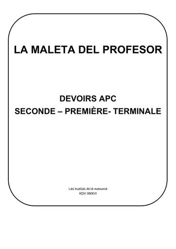 DOCUMENT DE DEVOIRS ESPAGNOL BANQUE DE SUJETS 2nde, 1ière et Tle by TEHUA