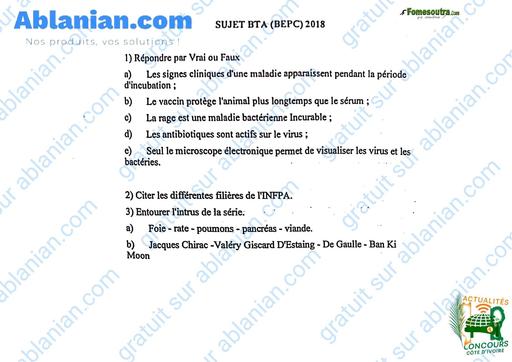 Anciens Sujets Eaux et Forets BEPC toutes les matieres 2028 BY TEHUA