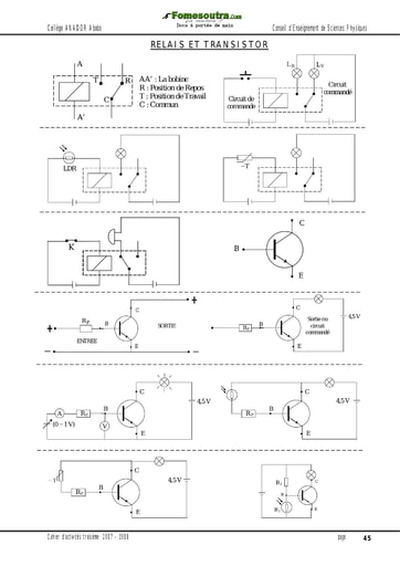 Relais et Transistor - Support de cours