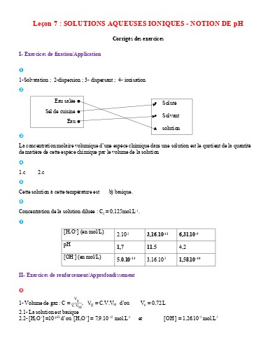 C7 Solutions aqueuses ioniques