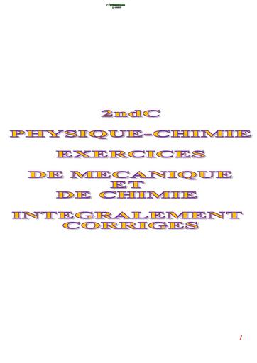 FASCICULE EXERCICES CORRIGES PC 2nde C MEILLEUR DOCUMENT by TEHUA