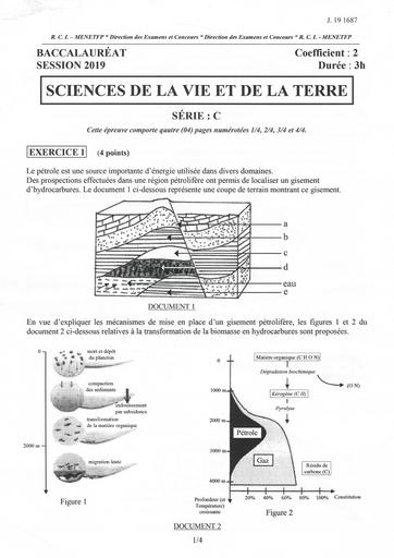 Bac c svt 2019