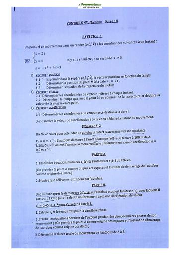 Sujet Physiques-Chimie Lycée Classique Abidjan 2023