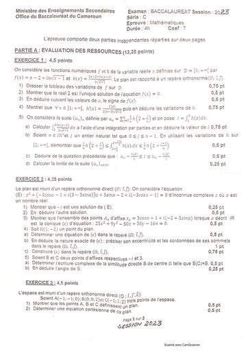 MATHS BAC C E 2023 by Tehua