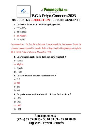 MODULE 42 CORRECTION CG