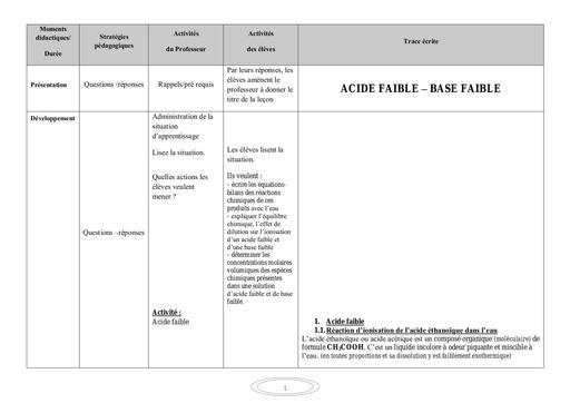 ACIDE FAIBLE BASE FAIBLE by Tehua