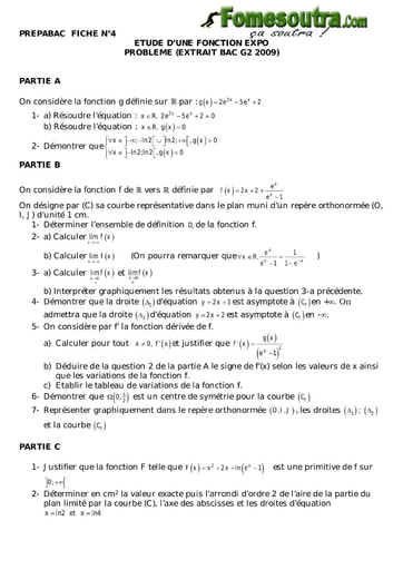 TP 1 Etude d'une fonction exponentielle niveau Terminale G2