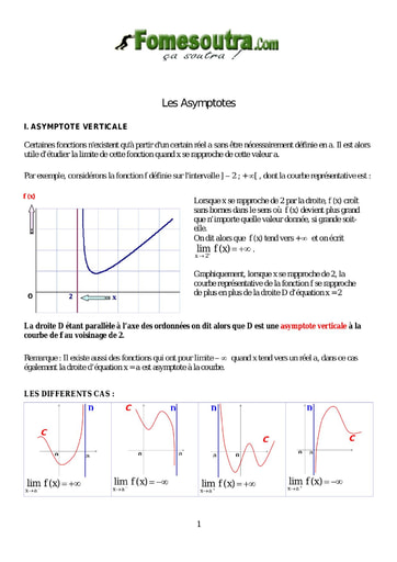 Asymptotes - Cours maths terminale