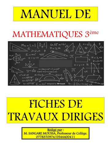 SUPPORT DE COURS MATHS 3ieme toutes les leçons APC Côte D'Ivoire