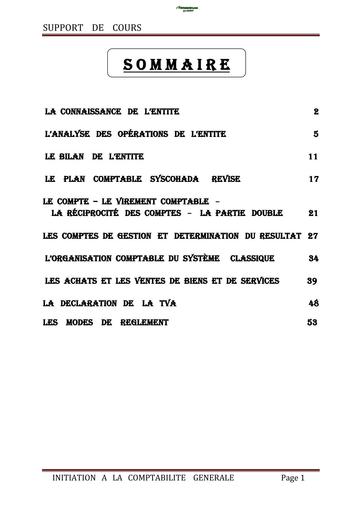 COURS DE COMPTABILITE 1 ANNEE BY TEHUA