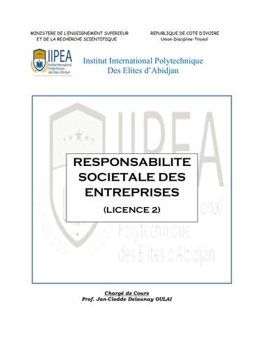 Cours Responsabilité social des entreprises (IIPEA L2) by Tehua