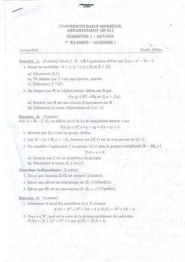 Examen4 Algèbre 1 MI L1 Aanaba by TEHUA