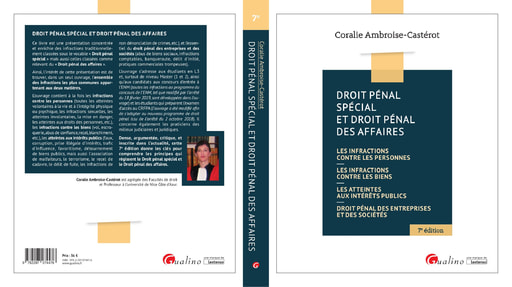 Droit pénal spécial et droit pénal des affaires de Coralie Ambroise