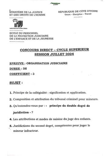 Concours Direct INFJ 2024 CS organisation judiciaire by TEHUA