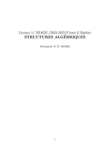 Cours Structures Algébriques L 1 Maths  25