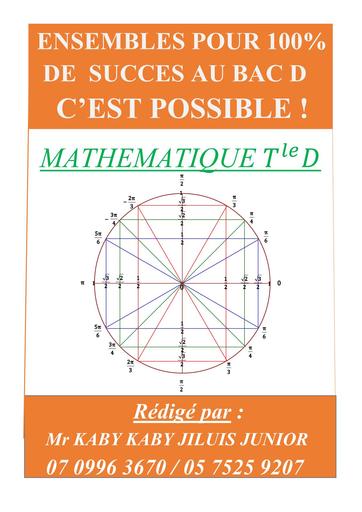 Annale prepa BAC MATHS Tle D KABY by TEHUA