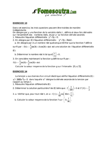 TP 27 équations différentielles maths niveau Terminale D