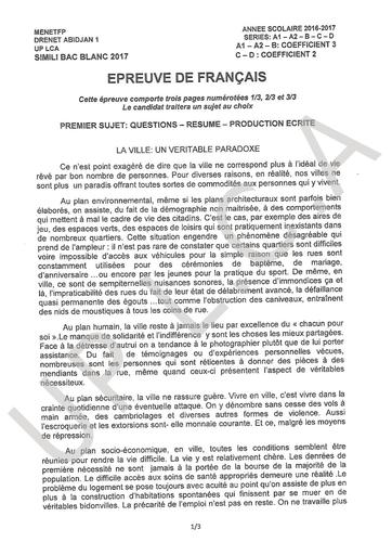 Bac blanc FRANÇAIS LCA by Tehua