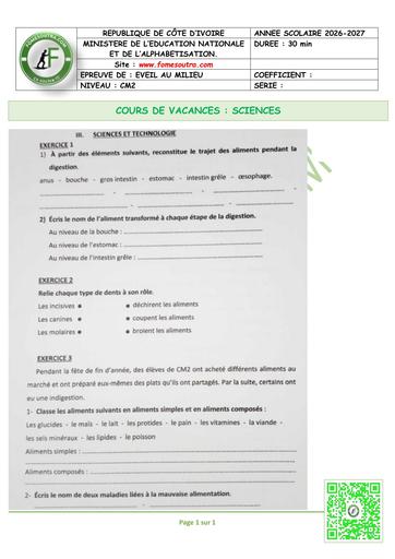 FICHE 4 EVEIL AU MILIEU SCIENCES CM2 BY TEHUA