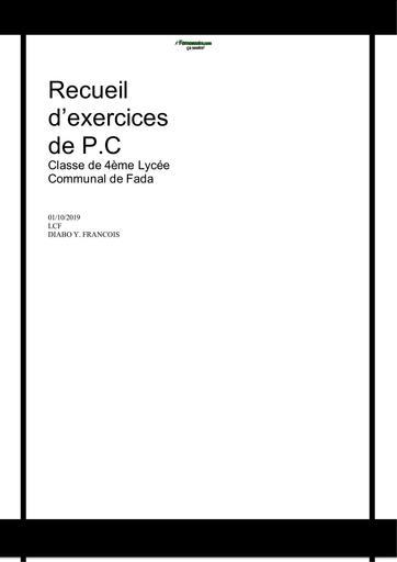 Recueil de Pc niveau 4ème Lycée communal By Tehua