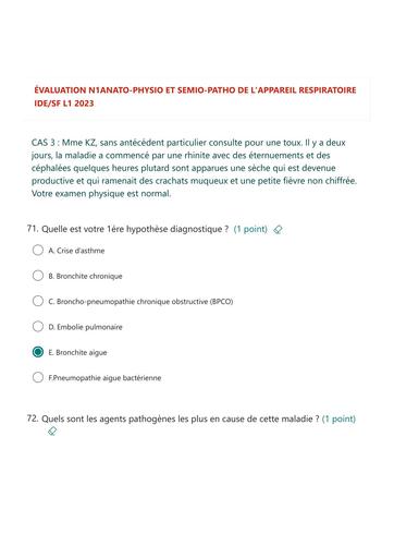 INFAS ÉVALUATION N1ANATO PHYSIO ET SEMIO PATHO DE L'APPAREIL RESPIRATOIRE IDE SF L1 20 BY TEHUA