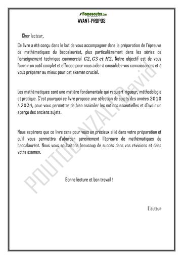 DOCUMENT DE SUJETS MATHS BAC TECHNIQUE COMMERCIAL G2 G3 H2 BY TEHUA
