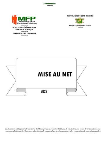 COURS MISE AU NET (Français) CONCOURS FP 2022 BY TEHUA