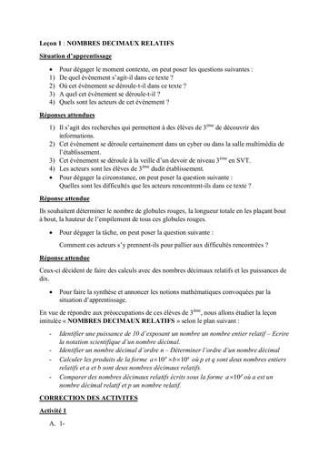 Corrigé doc de MATHS 4ième by Tehua