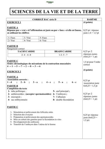 BAC BLANC 2026 DRENA GAGNOA SUJET SVT SERIE D (BAREME) by TEHUA
