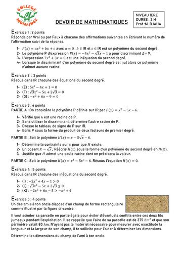 DEVOIR DE MATHS N°1 CV 2023 1ere D By DJAHASHIKAN