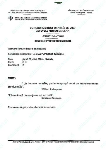 Concours Direct ENA 2027 CM SOG by TEHUA